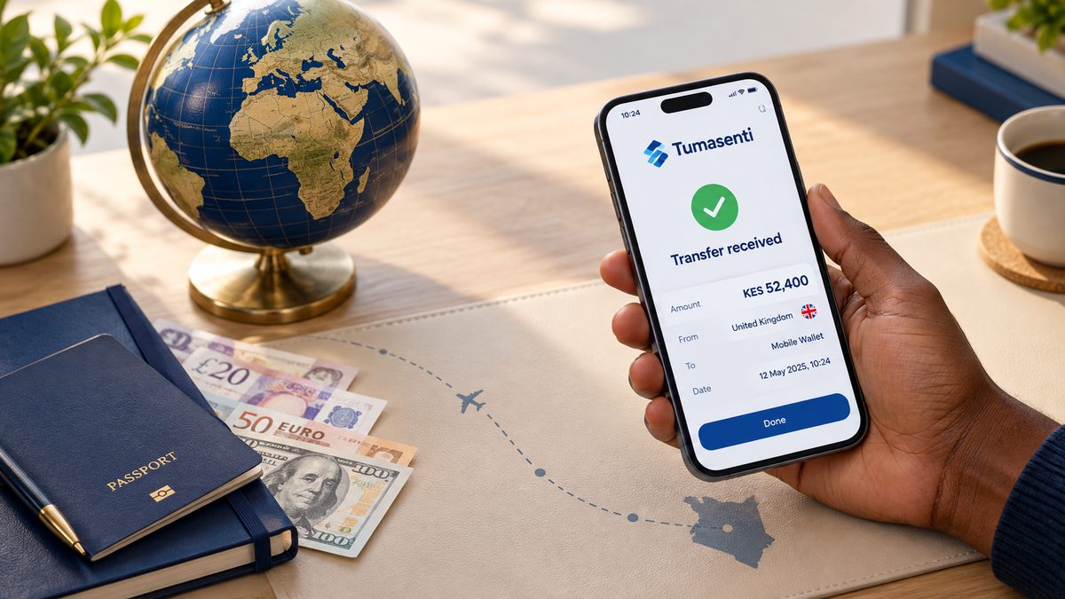 Phone showing an international transfer received in the recipient's mobile wallet